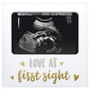 Picture of Tiny Ideas Love at First Sight Sonogram Picture Frame, Gender Neutral Ultrasound Keepsake, Ideal Pregnancy Gift, Baby Shower and Nursery Decor, 4” x6” Photo Insert, Gold, Silver And White