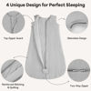 Picture of Unnivoll Baby Sleep Sack 6-12 Months TOG 2.5 Winter Baby Wearable Blanket, 100% Cotton Fabric Newborn Infant Sleeping Sack 2-Way Zipper Quilted Baby Sleep Bag, Warm Soft Grey