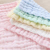 Picture of MUKIN Baby Washcloths - Natural Cotton Baby Wipes - Soft Newborn Baby Face Towel for Sensitive Skin- Baby Registry as Shower, 10 Pack 12x12 inches (Multicolored)