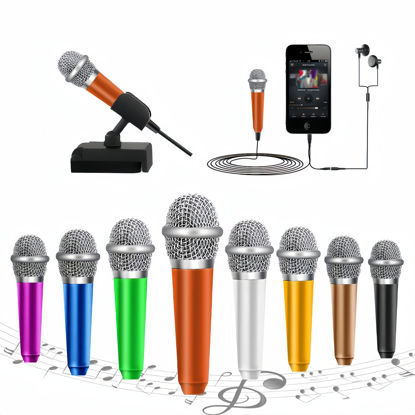 Picture of JeMii Mini Microphone,Tiny Microphone,Phone Microphone, Asmr Microphone,Mini Karaoke Microphone,forVoiceRecording Chatting and Singing on iPhone,Android,PC(Orange)