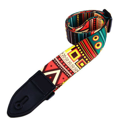 Picture of AZOR Guitar Strap for Acoustic Electric Guitar Bass, Vintage Woven Guitar Straps Adjustable with PU Leather Ends(21000)
