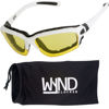 Picture of WYND Blocker Motorcycle Riding Glasses Extreme Sports Wrap Sunglasses, White, Yellow Night Driving