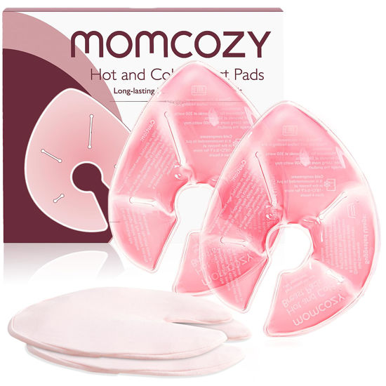 Picture of Momcozy Larger Breast Therapy Packs, Hot and Cold Breast Pads with 2 Soft Covers, Breastfeeding Essentials, 2 Pack