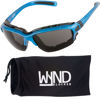 Picture of WYND Blocker Motorcycle Riding Glasses Extreme Sports Wrap Sunglasses, Blue, Smoke