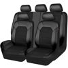 Picture of CAR PASS Leather and 3D Air Mesh Universal Fit Car Seat Covers, for Sedans,Trucks,Suvs,Airbag Compatible,Zipper Design and Reserved Opening Holes for Headrest(Full Set, Black and Black)