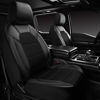 Picture of CAR PASS Leather and 3D Air Mesh Universal Fit Car Seat Covers, for Sedans,Trucks,Suvs,Airbag Compatible,Zipper Design and Reserved Opening Holes for Headrest(Full Set, Black and Black)