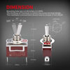 Picture of DaierTek SPST Waterproof Toggle Switch 12V DC 30A 125VAC 20A Marine Heavy Duty 2 Pin ON Off Spade Terminals for Automotive Car Boat -2 Pack