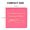 Picture of Cacturism Car Registration and Insurance Holder, Vehicle Glove Box Car Organizer Men Women Wallet Accessories Case for Cards, Essential Document, Driver License, Hot Pink