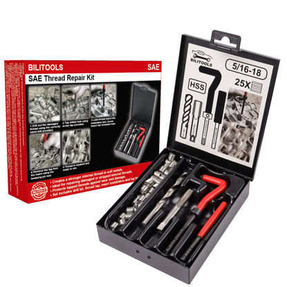 Picture of BILITOOLS 5/16-18 inch Thread Repair Kit, HSS Drill Helicoil Repair Kit SAE