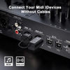 Picture of LEKATO Wireless MIDI Adapter, Bluetooth Midi Adapter with USB, Ultra Low Latency, 5 Pin MIDI Adapter Wireless for Synthesizer, MIDI Keyboard to Mac OS/iOS/Windows