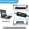 Picture of LEKATO USB MIDI Cable, MIDI USB Interface with Input & Output Connecting Piano Keyboard/Synthesizer for Editing & Recording Professional MIDI Cable Adapter with Windows/Mac for Studio -6.5Ft