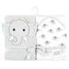 Picture of Hudson Baby Unisex Baby Cotton Animal Face Hooded Towel, Gray Elephant, One Size