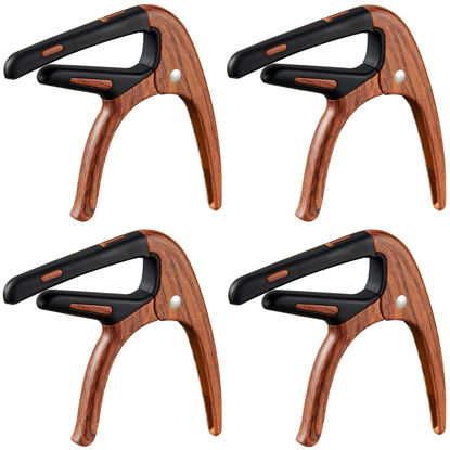 Picture of Guitar Capo for Acoustic and Electric 6 String Guitars (4 Pack Roswood Capo)