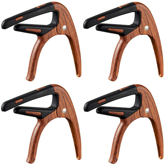 Picture of Guitar Capo for Acoustic and Electric 6 String Guitars (4 Pack Roswood Capo)