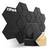 Picture of Dailycooper 22 Pack Self-adhesive Acoustic Panels 12" X 10" X 0.4" - Sound Proof Foam Panels with High Density, Fashionable Y-Lined Design, Flame Resistant, Absorb Noise and Eliminate Echoes(Black)