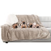 Picture of PETMAKER Waterproof Blanket for Pets - Reversible Throw Protects Couch, Car, and Bed from Spills, Stains, or Fur - Plush Blanket (Tan)