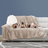 Picture of PETMAKER Waterproof Blanket for Pets - Reversible Throw Protects Couch, Car, and Bed from Spills, Stains, or Fur - Plush Blanket (Tan)