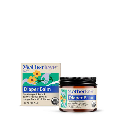 Picture of Motherlove Diaper Balm (1 oz) Organic Herbal Diaper Rash Cream-Cloth Diaper Safe, Zinc Oxide- & Petroleum-Free-Ideal Diaper Bag Size