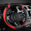Picture of West Llama Car Steering Wheel Cover for Ford Escape,Explorer,Fusion,Focus,Bronco,Transit,Edge(Black+Red- Standard Size)