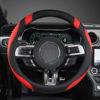 Picture of West Llama Car Steering Wheel Cover for Ford Escape,Explorer,Fusion,Focus,Bronco,Transit,Edge(Black+Red- Standard Size)