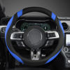 Picture of West Llama Car Steering Wheel Cover for Ford Escape,Explorer,Fusion,Focus,Bronco,Transit,Edge(Black+Blue- Standard Size)