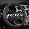 Picture of West Llama Car Steering Wheel Cover for Ford Escape,Explorer,Fusion,Focus,Bronco,Transit,Edge(Diamond Quilted - Black+Red- Standard Size)