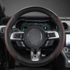 Picture of West Llama Car Steering Wheel Cover for Ford Escape,Explorer,Fusion,Focus,Bronco,Transit,Edge(Diamond Quilted - Black+Red- Standard Size)