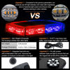 Picture of ASPL 48LED Roof Top Strobe Lights, High Visibility Emergency Safety Warning LED Mini Strobe Light bar with Magnetic Base for 12-24V Snow Plow, Trucks, Construction Vehicles (Red/Blue)