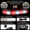 Picture of ASPL 48LED Roof Top Strobe Lights, High Visibility Emergency Safety Warning LED Mini Strobe Light bar with Magnetic Base for 12-24V Snow Plow, Trucks, Construction Vehicles (Red/White)