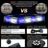 Picture of ASPL 48LED Roof Top Strobe Lights, High Visibility Emergency Safety Warning LED Mini Strobe Light bar with Magnetic Base for 12-24V Snow Plow, Trucks, Construction Vehicles (Blue/White)