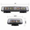 Picture of ASPL 48LED Roof Top Strobe Lights, High Visibility Emergency Safety Warning LED Mini Strobe Light bar with Magnetic Base for 12-24V Snow Plow, Trucks, Construction Vehicles (Blue/White)