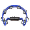 Picture of Soulmate Tambourine Metal Jingles Hand Held Percussion Half-Moon Single Row Tambourine for Kids Adult Musical Instrument Gift for KTV, Party, Blue for 3+ years old