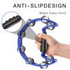 Picture of Soulmate Tambourine Metal Jingles Hand Held Percussion Half-Moon Single Row Tambourine for Kids Adult Musical Instrument Gift for KTV, Party, Blue for 3+ years old