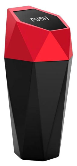 Picture of Ginsco Car Trash Can with Lid, Mini Car Garbage Can, Car Trash Bin Car Accessories for Interior, Leakproof Small Trash Cup for Car, Home, Bedroom Office (Red)