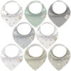 Picture of KeaBabies 8-Pack Organic Baby Bandana Drool Bibs for Boys Girls - Soft Cotton Drooling & Teething Bibs for Infants, Toddlers, Super Absorbent Cotton Bandana Bibs for Baby Boy & Girl, Unisex (Nordic)