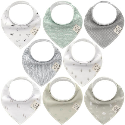 Picture of KeaBabies 8-Pack Organic Baby Bandana Drool Bibs for Boys Girls - Soft Cotton Drooling & Teething Bibs for Infants, Toddlers, Super Absorbent Cotton Bandana Bibs for Baby Boy & Girl, Unisex (Nordic)