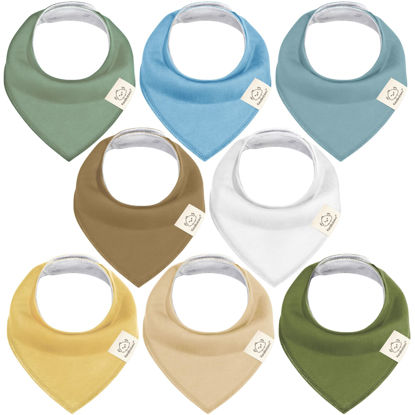 Picture of KeaBabies 8-Pack Organic Baby Bandana Drool Bibs for Boys Girls - Soft Cotton Drooling & Teething Bibs for Infants, Toddlers, Super Absorbent Cotton Bandana Bibs for Baby Boy & Girl (Daybreak)