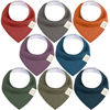 Picture of KeaBabies 8-Pack Organic Baby Bandana Drool Bibs for Boys Girls - Soft Cotton Drooling & Teething Bibs for Infants, Toddlers, Super Absorbent Cotton Bandana Bibs for Baby Boy & Girl (Thunder)