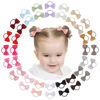 Picture of 40PCS 2 Inches Baby Girls Hair Bows Ties Mini Boutique Elastic Hair Rubber Ribbon Hair Band Accessories for Kids Toddlers Infants (1-40 PCS - Dark color set)