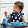 Picture of ezpz Mini Cup + Straw Training System - 9 Months+ (Blue) - 100% Silicone Training Cup for Infants + Toddlers - Designed by a Pediatric Feeding Specialist