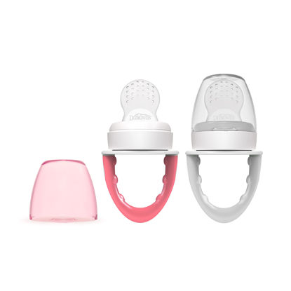 Picture of Dr. Brown's Fresh First Silicone Feeder, Pink & Grey, 2 Count