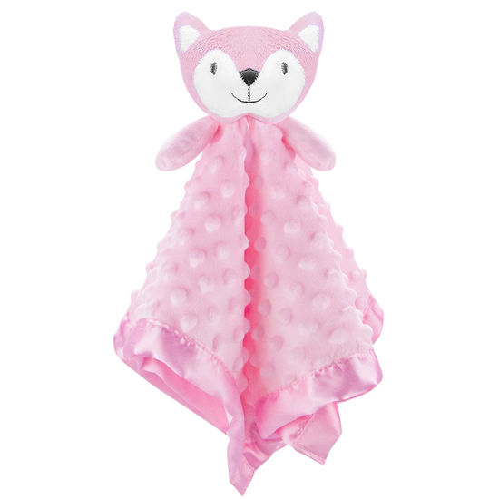Picture of Pro Goleem Loveys for Babies - Soft Security Blanket Baby Snuggle Toy Newborn Stuffed Animals Baby Gifts for Girls, Pink Fox 16 Inch