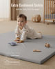 Picture of Blissful Diary Vegan Leather Baby Play Mat, 50x50 Thicken Foam Cushioned & Waterproof Playpen Mat for Infants and Toddlers, Stylish and Just Wipe-Clean Playmat for Baby Play on Floor, Light Gray
