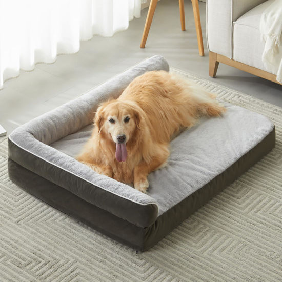 Picture of BFPETHOME Orthopedic Dog Beds for Large Dogs-Waterproof Sofa Dog Bed with Removable Washable Cover, Large Dog Bed with Waterproof Lining and Nonskid Bottom,Pet Bed for Large Dogs