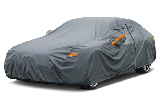 Picture of GUNHYI 16 Layers Car Cover Waterproof All Weather, Heavy Duty Outdoor Car Cover Universal Fit Sedan Lexus ES350, Tesla Model S, Lincoln MKZ, Toyota Avalon, Jaguar XJ, Ford Taurus, BMW 740i etc.