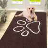 Picture of Smiry Dog Door Mat for Muddy Paws, Absorbent Dirt Trapper Non-Slip Washable Mat, Quick Dry Chenille, Mud Mat for Dogs, Entry Indoor Door Mat for Inside Floor (71x46 Inches, Brown)