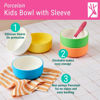Picture of Elk and Friends Kids Porcelain Bowls with Silicone Sleeve | Kids/Toddler/Baby Feeding | Microwave & Dishwasher Safe | Non slip | Cereal/Soup/Snack Dishes & Dinnerware