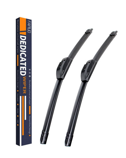 Picture of OEM Quality 24''+20'' FAPIUO Premium All-Season Automotive Replacement J-Hook Silent Wiper Blades (Set of 2)