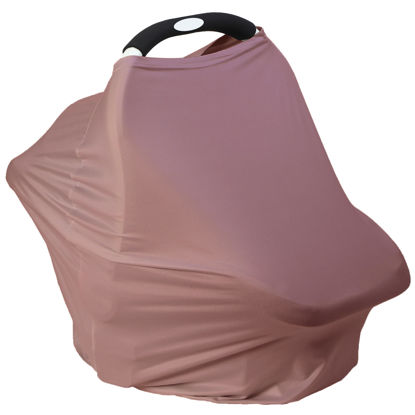Picture of Breathable Car Seat Cover for Babies - Multi-Purpose Soft Rayon Nursing Cover for Breastfeeding, High Stretchy Infant Carseat Canopy, Stroller Cover (Smooth Rayon, Blush)