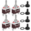 Picture of DaierTek Waterproof Momentary Toggle Switch 12V DC 20A Heavy Duty Marine SPDT Switch Rocker 3 Way (ON)-Off-(ON) 250V AC 15A with Weatherproof Boot Cap Cover for Auto Car Boat -4pcs